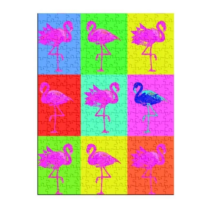 Puzzle Classique - FABULOUS - Mosaïque de Flamants Roses Pop Art - 280 Pièces - Adulte - Intérieur-1