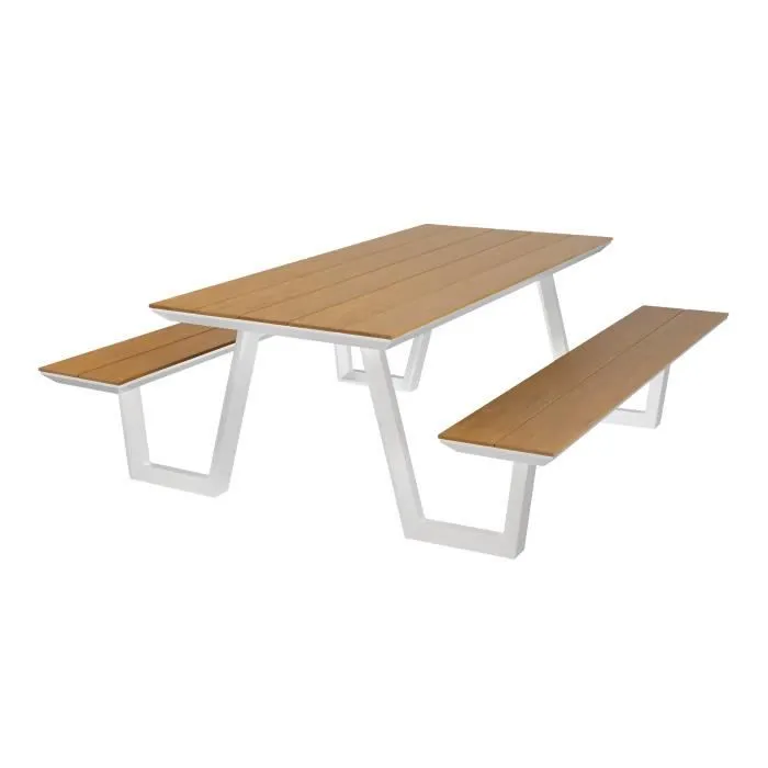 Table de pique-nique - AXI - Nori - Aluminium durable - Polywood aspect teck - 6 personnes-1