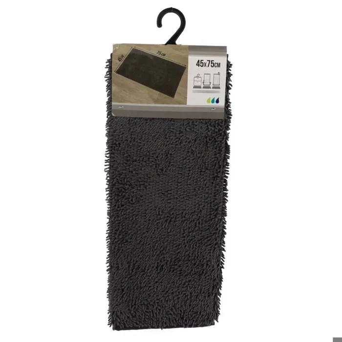 TAPIS POLYESTER 45X75CM - GRIS ANTHRACITE - Tendance-1