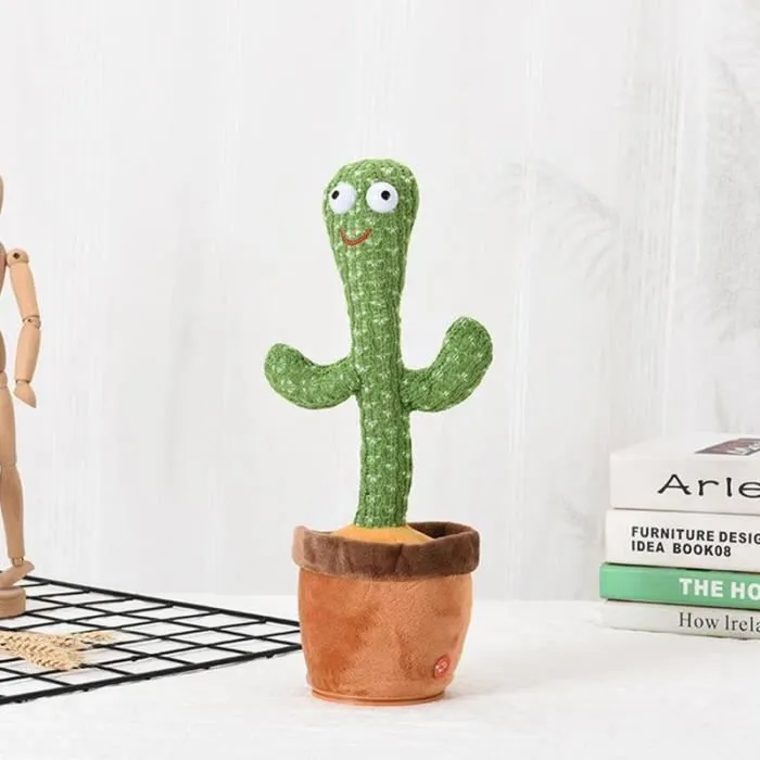SHOP-STORY - CACTUS GRINGO : Peluche Cactus 35cm qui Danse, Chante et Répète-0
