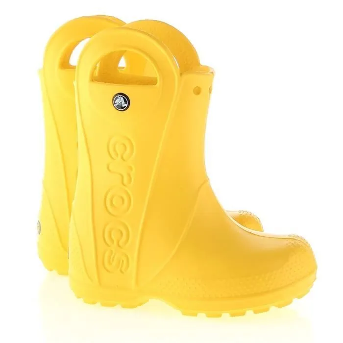 Bottes de pluie - Crocs - Handle Rain Boot Kids - Jaune - Caoutchouc - Haute tige-2
