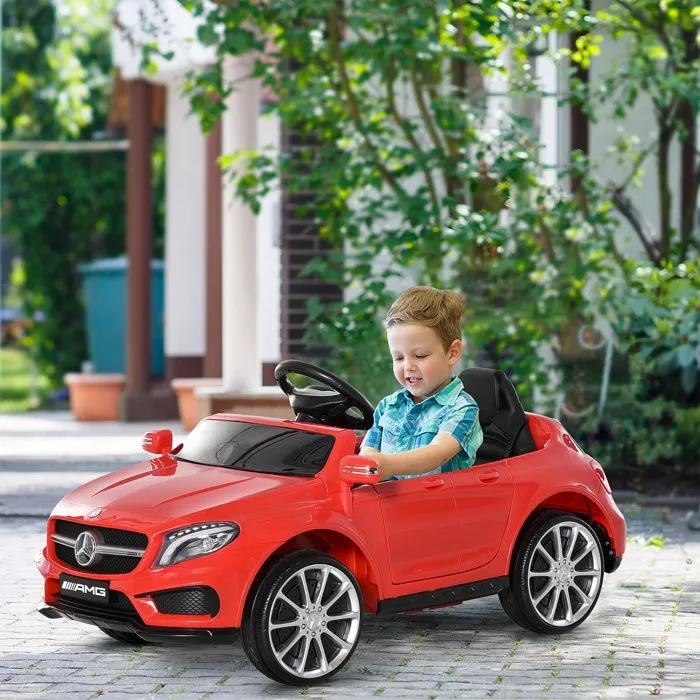 Voiture véhicule électrique enfant 6 V 3 Km/h max. télécommande effets sonores + lumineux Mercedes GLA AMG rouge-1
