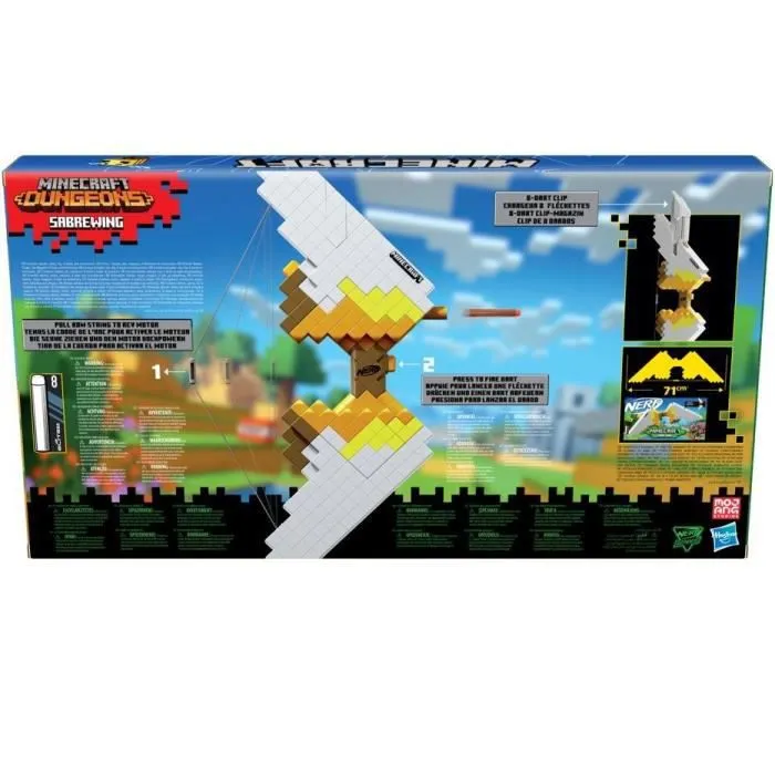 Arc motorisé Nerf Minecraft Sabrewing - 8 fléchettes - Inspiré de Minecraft-3