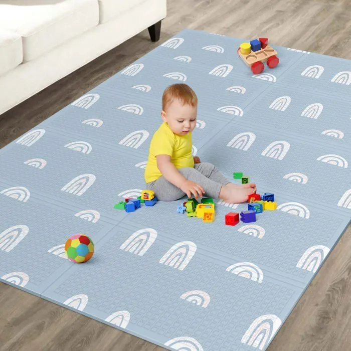 Tapis de Jeu en mousse, épais et pliable pour enfants - 180 x 120 x 1 cm - RAINBOW SKY | SUPERBE BEBE-0