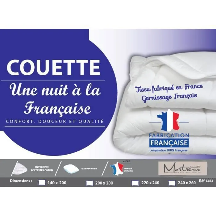 Couette Tempérée 100% France - 1 personne 140x200 - MI SAISON - MORTREUX-1