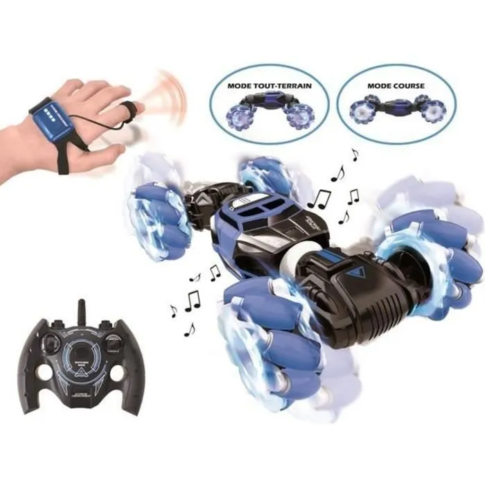Extreme Crosslander® Voiture télécommandée Tout-Terrain lumineuse et sonore rechargeable avec télécommande + bracelet de contrôle-0