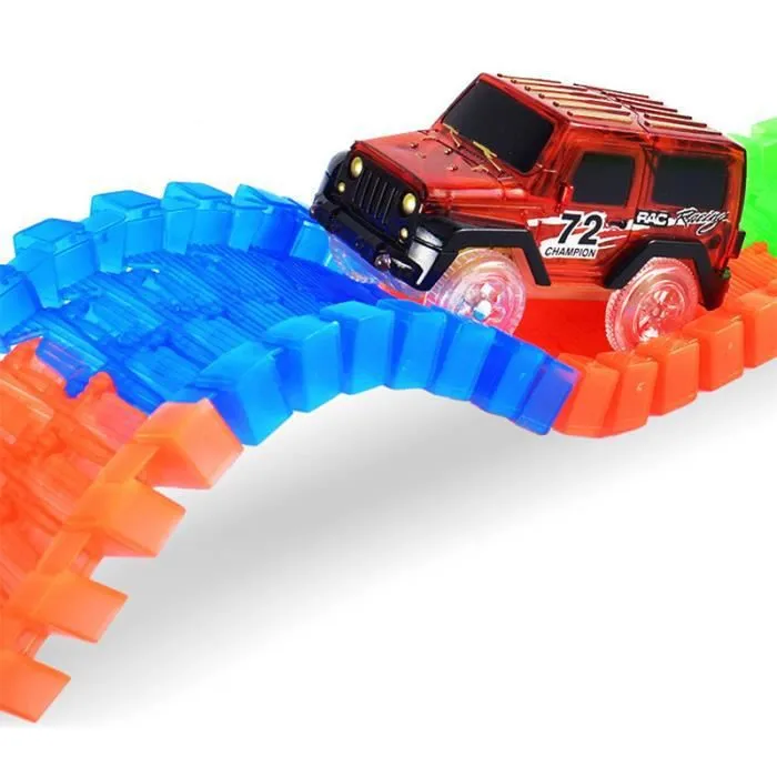 SHOP-STORY - Lot de 2 Voitures 4x4 Magic pour Circuit Magique Tracks Flexible Lumineux Phosphorescent-2