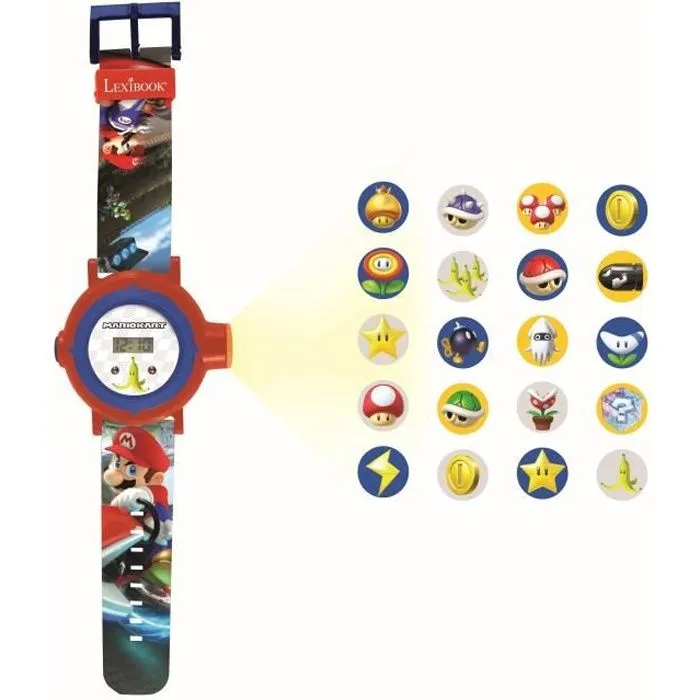 Montre digitale de projection Mario Kart - LEXIBOOK - 20 images à projeter-0