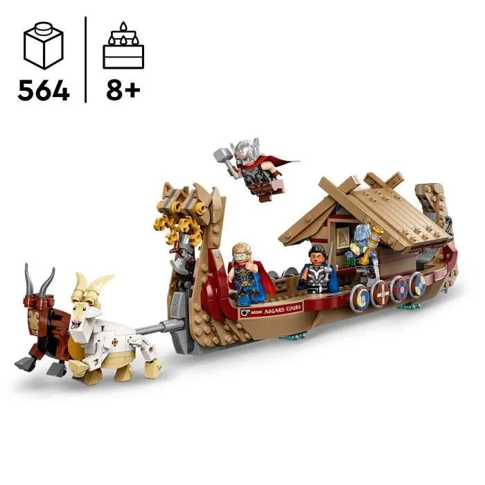 LEGO® 76208 Marvel Le Drakkar de Thor, Jouet à Construire de Bateau avec Minifigurines Avengers et Stormbreaker, dès 8 ans-2