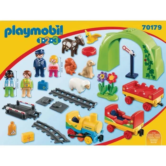 Train PLAYMOBIL 1.2.3 avec passagers et circuit - PLAYMOBIL - 70179 - 34 pièces-1