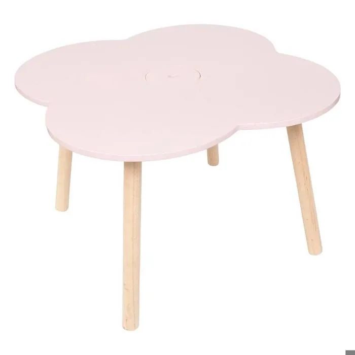 Table enfant "Ally" rose 51x51x40cm - Atmosphera createur d'interieur - Rose-0