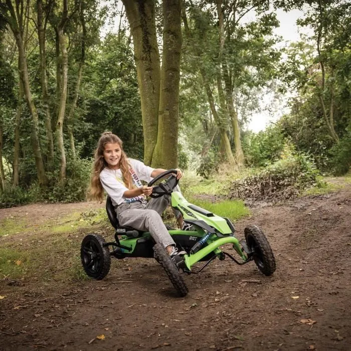 Kart à pédales BERG Rally DRT vert pour enfant - Pneus à chambre à air - Siège réglable - Garantie 2 ans-3