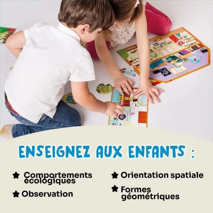 Jeux éducatifs - GEOMAG - My Eco House - Méthode Montessori - Construction maison - Sensibilisation à l'environnement-3