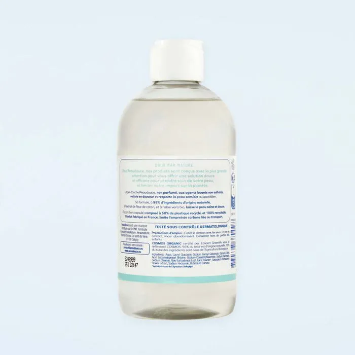 Gel douche Visage & Corps Adulte BIO non parfumé Peaudouce - 400ml-1