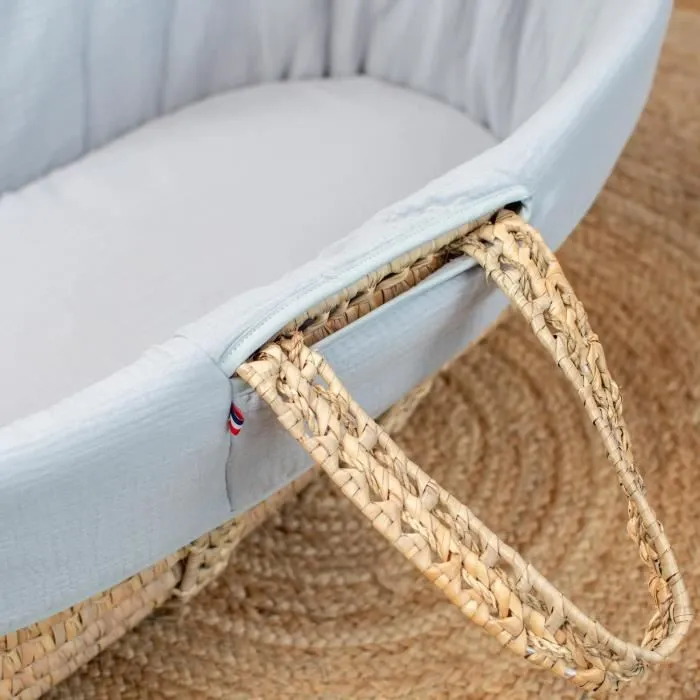 Couffin bébé avec Matelas Habillage et Drap Housse Gris clair Taille Unique-2