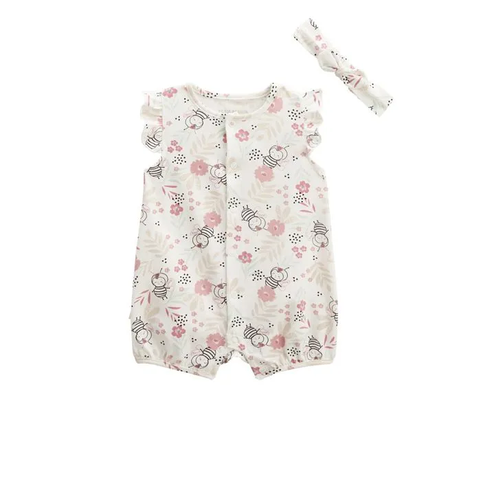 Combishort bébé + bandeau Mya-0
