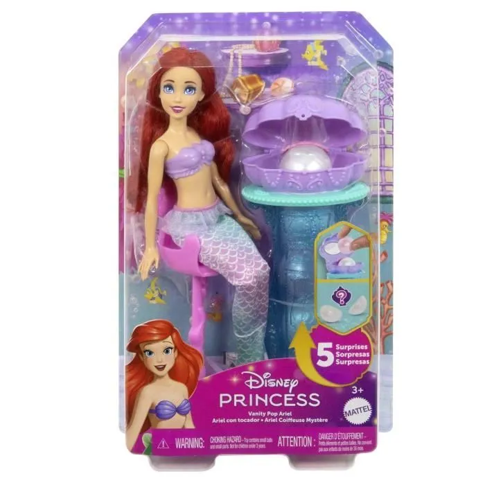 Princesses Disney-Ariel Secrets De Perle-Coffret Poupée Et 5 Surprises - 3ans +- JBF86-1