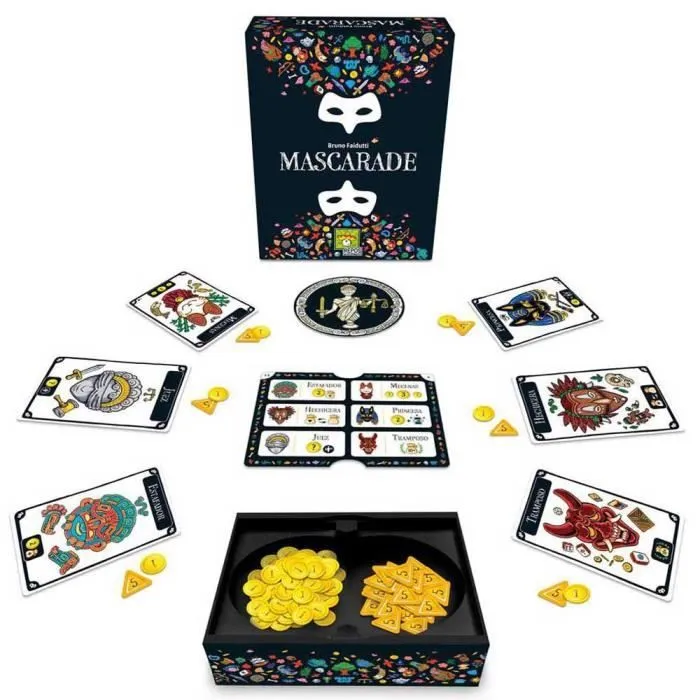 Repos Production- Mascarade Masque Nouvelle dition, Jeu de Cartes en Espagnol, REMAS01-0