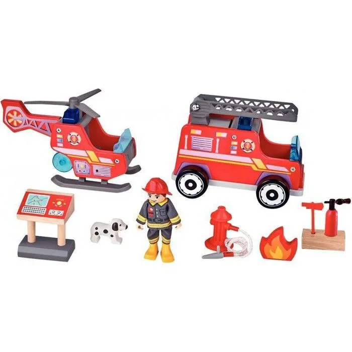 Jouet - HAPE - Grande caserne de pompiers - Rouge et gris - Mixte - Lego City - A partir de 3 ans-2