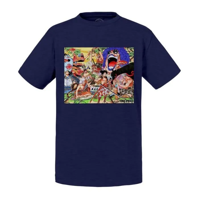 T-shirt Enfant Bleu One Piece Alabasta Ark Crocodile Manga-0