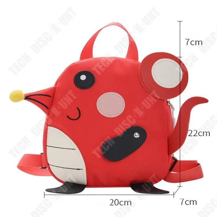 TD® Mignon dessin animé rouge animal petit cartable pour enfants Mickey Mouse mini sac à dos garçons et filles couleur petit sac-1