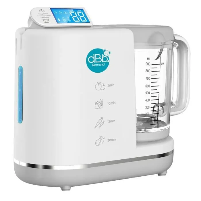 dBb Remond Chef - Robot culinaire bébé Multifonction 6en1 - Puissance 700 Watts - Capacité 900 Ml - Gris-1