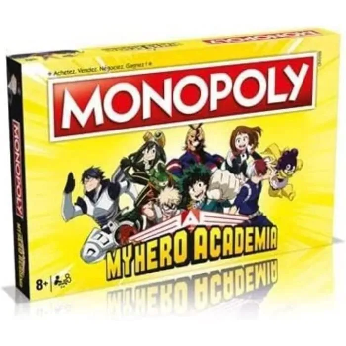 WINNING MOVES - Monopoly ME Hero Academia - Jeu de societe - Jeu de Plateau - Version francaise.