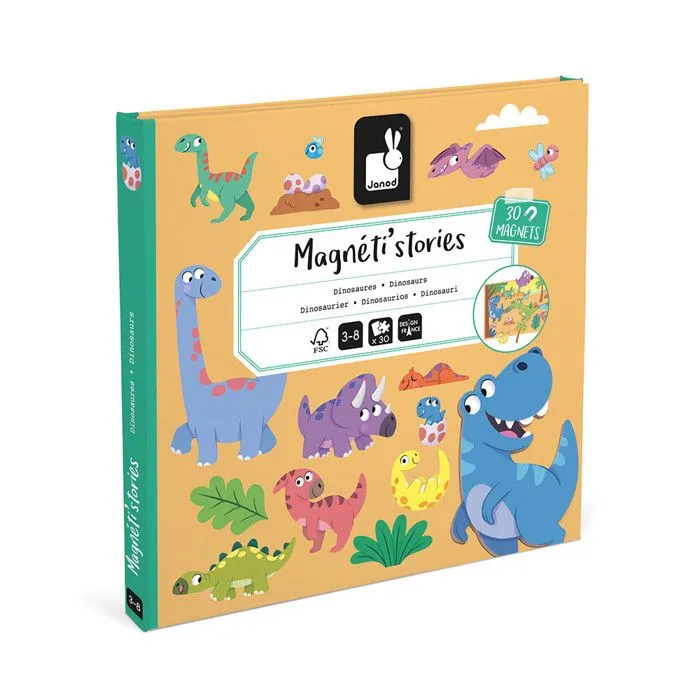 Magnéti'Stories Dinosaures - Jeu Éducatif Magnétique 30 Aimants - Jouet Enfant en Carton FSC - Dès 3 Ans-0