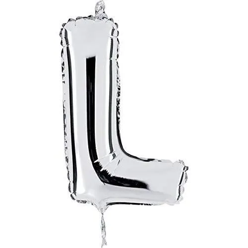 Ballon lettre - GRABO - Midiloons - Argenté - Longueur 35,56 cm - Remplissage hélium/air-0