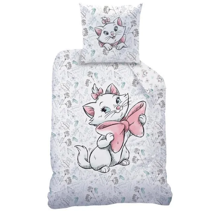 Housse de couette et taie d'oreiller Les Aristochats Floralie - Disney - 140x200 cm - 100% coton-3