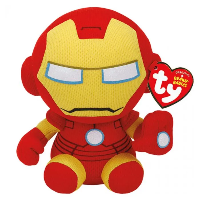 Peluche Iron Man 15 cm - Rouge, Jaune - TY - Marvel - Jouet en peluche-0