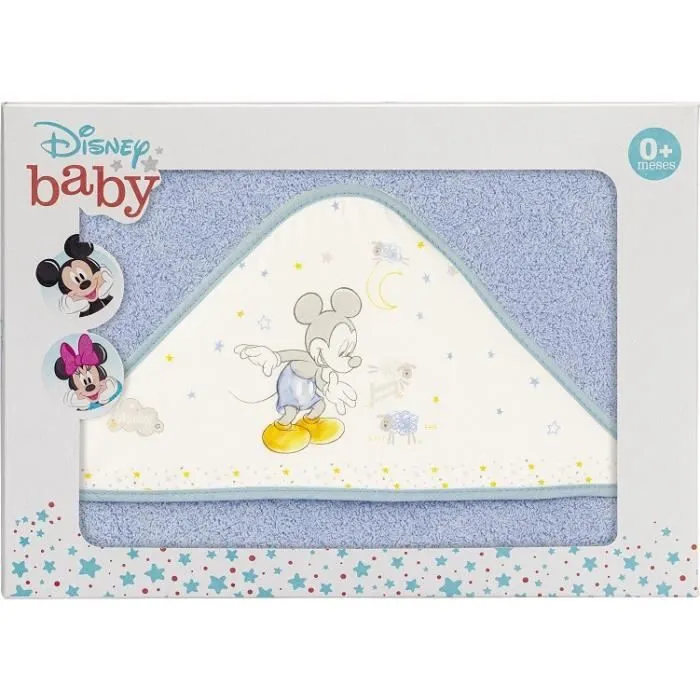 Disney cape de bain Mickey Mouse junior 100 x 100 cm coton bleu-3