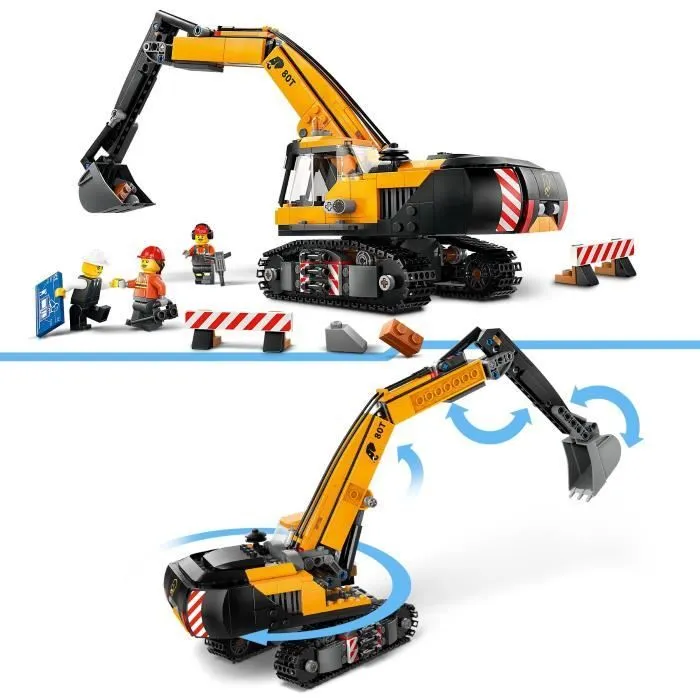 LEGO® City 60420 La pelleteuse de chantier jaune, jouet pour enfant à partir de 8 ans-2