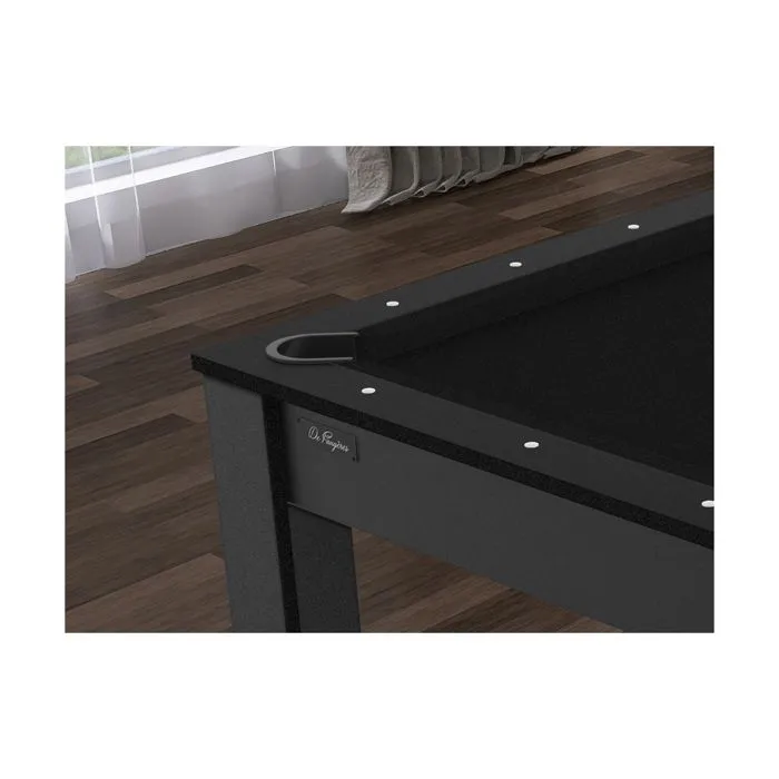 Billard convertible table 6 personnes Texas (plateau et accessoires en option) Noir grainé et noir (tapis)-2