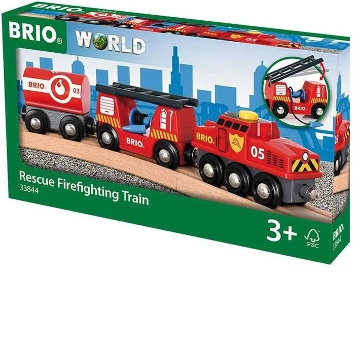 Train des Pompiers BRIO - Circuit de train en bois - Ravensburger - Mixte dès 3 ans - 33844-2