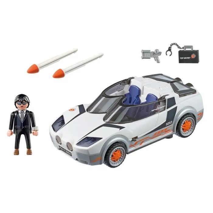 PLAYMOBIL - Top Agents - Voiture de l'Agent Pilote - Modèle City Action - Poids 488g - Garantie 2 ans-2