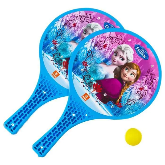 2 Raquettes de plage - La reine des neiges - Balle jaune-0