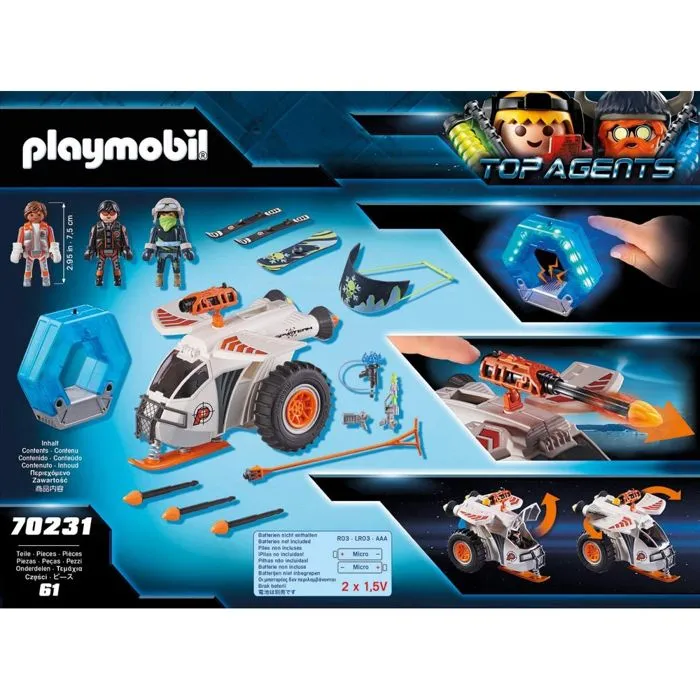 Véhicule des neiges de la Spy Team - PLAYMOBIL - 70231 - Pour Enfant de 18 mois et plus - Couleur Bleu-3