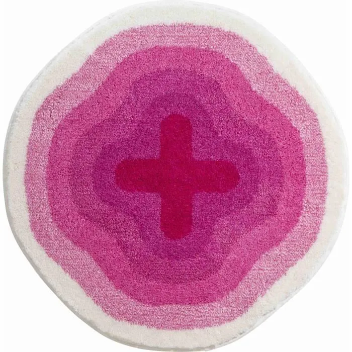 Tapis de salle de bain KARIM 03 rose rond 90 cm / Couleur: rose / Référence: b3643-44196-0