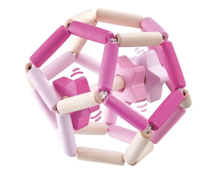 Selecta Spielzeug filles de boule de poing et de dentition 11,5 cm naturel/bois rose-2