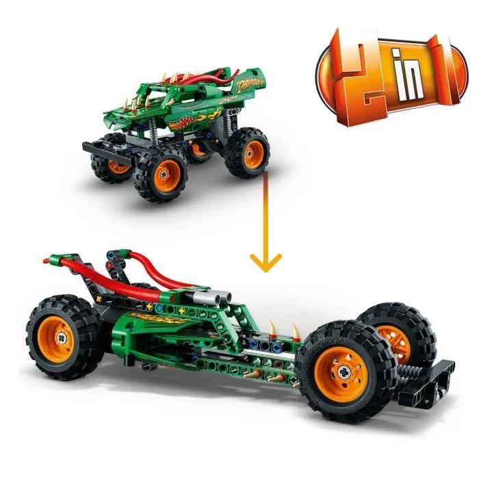 LEGO® Technic 42149 Monster Jam Dragon, 2-en-1, Monster Truck Jouet, Voiture de Course-3