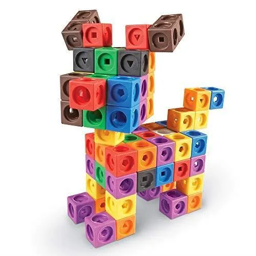 Cubes de Construction - Learning Resources - LER9291 - 100 pièces - Multicolore - À monter soi-même-3