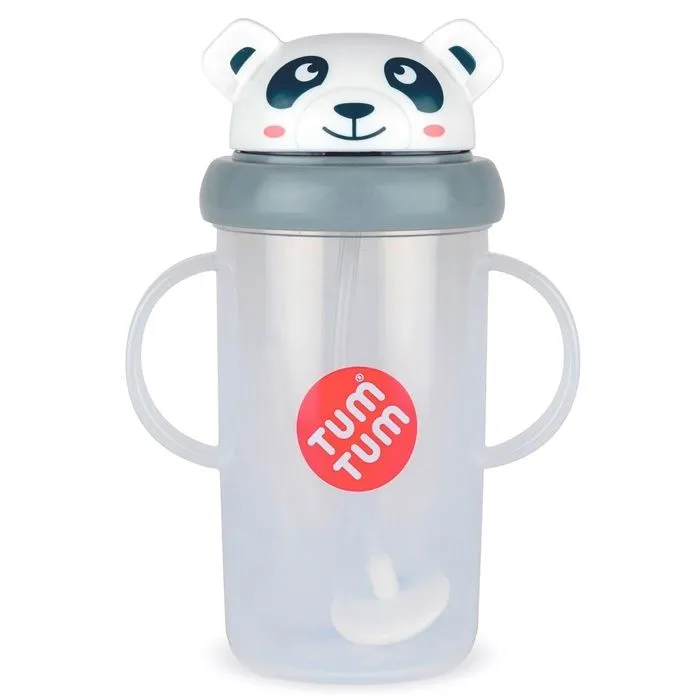 Tasse d'apprentissage - GRANDE Tasse anti fuite + paille lestée Panda -300 ml - TUMTUM-0