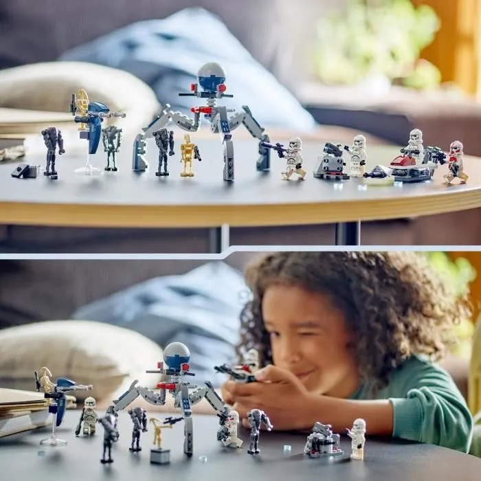 LEGO® 75372 Star Wars Pack de Combat des Clone Troopers et Droïdes de Combat, Jouet avec Speeder Bike et Figurine-4
