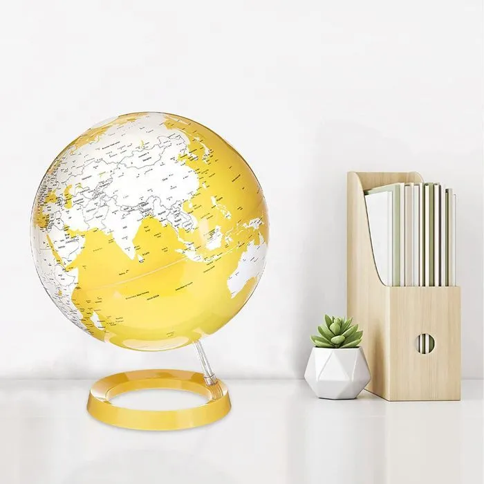 Lampe globe terrestre - Loft Attitude - Design bleu blanc sur socle - Intérieur-3