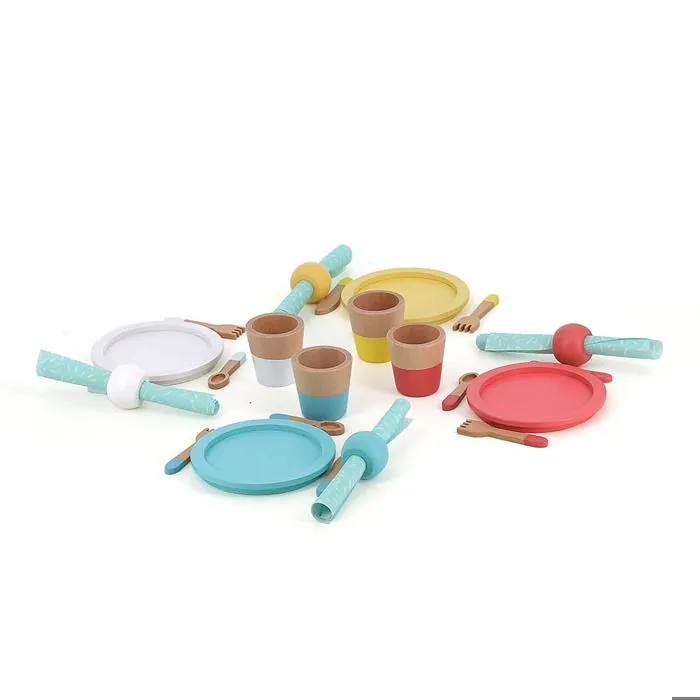Vilac - Dinette repas en bois-0