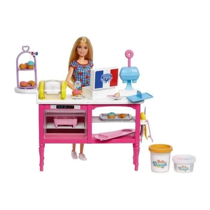 Barbie®-Barbie® Pâtisserie-Coffret poupée « Malibu » et 18 accessoires HJY19-0