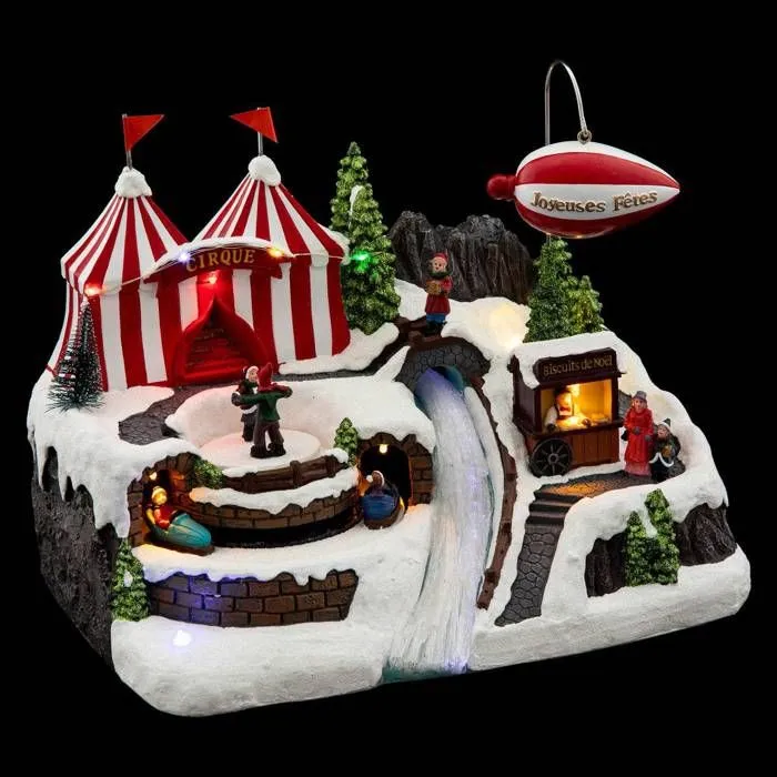 Village de Noël dirigeable animé/musical 12 LED + transfo Feeric lights & christmas-1