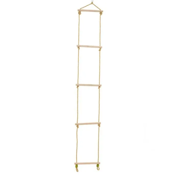 Échelle corde 5 barreaux pour portique  en Bois H190-250cm-0