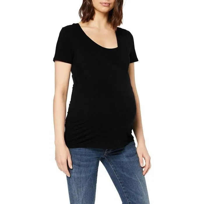 Noppies Tee Nurs SS Rome T- T-Shirt de Maternité, Noir (Black P090), 40 (Taille Fabricant: Medium) Femme - 90N0016-P090